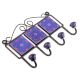 Navy Blue And Red Rose Flower Tiles Hooks